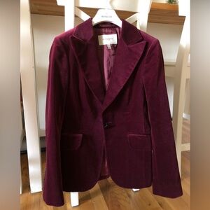 Burberry Women's Rich Burgundy Velvet Blazer